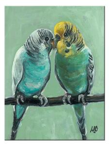 Art Group Obraz na plátne Priateľstvo papagájov Brown Louise Veľkosť: 30 x 40 cm