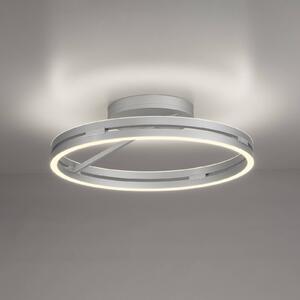 PURE stropné LED svetlo Loop, hliník, kov, Ø 60 cm, Hliník / sivá / zinok, Obývacia izba / jedáleň, Hliník, Moderný, Stropné svetlo polkruhové s priestorom