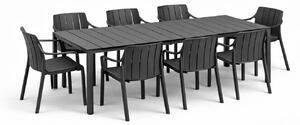 Záhradná zostava Nardi RIO 210 + 8 stoličiek TIBERINA Armchair Vyhotovenie: Antracit