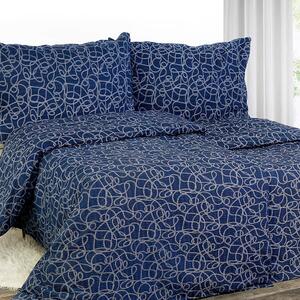 Goldea krepové posteľné obliečky - vzor 931 námornícka laná na tmavo modrom 140 x 200 a 70 x 90 cm