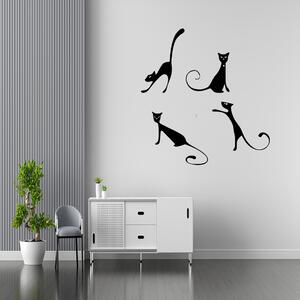 Veselá Stena Samolepka na stenu Nespútané mačičky Farba: černá