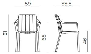 Záhradná zostava Nardi RIO 210 + 8 stoličiek TIBERINA Armchair Vyhotovenie: Antracit