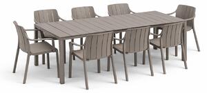Záhradná zostava Nardi RIO 210 + 8 stoličiek TIBERINA Armchair Vyhotovenie: Tortora