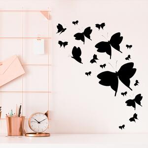 Veselá Stena Samolepka na stenu Roj Motýlikov Farba: černá