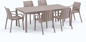 Záhradná zostava Nardi TEVERE 147 + 6 stoličiek TIBERINA Armchair Vyhotovenie: Tortora