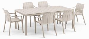 Záhradná zostava Nardi TEVERE 147 + 6 stoličiek TIBERINA Armchair Vyhotovenie: Corda