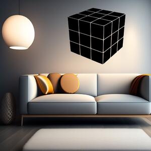 Veselá Stena Samolepka na stenu Rubikova kocka Farba: černá