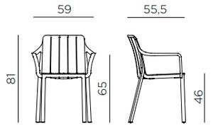 Záhradná zostava Nardi TEVERE 147 + 6 stoličiek TIBERINA Armchair Vyhotovenie: Tortora