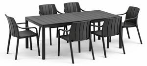 Záhradná zostava Nardi TEVERE 147 + 6 stoličiek TIBERINA Armchair Vyhotovenie: Antracit