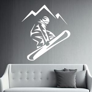 Veselá Stena Samolepka na stenu Snowboardista Farba: černá