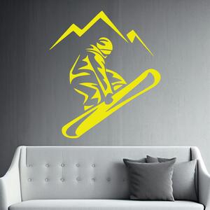 Veselá Stena Samolepka na stenu Snowboardista Farba: černá