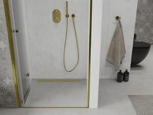 Mexen Lima, skladacie sprchové dvere do otvoru 100 x 190 cm, 6mm číre sklo, zlatý profil, 856-100-000-50-00