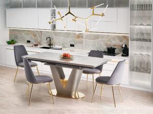 Jedálensky stôl Valencia (svetlosivá + zlatá). Vlastná spoľahlivá doprava až k Vám domov. 1038766