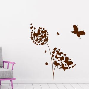 Veselá Stena Samolepka na stenu Kvetina s motýlikmi Farba: černá
