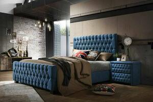 MELÁNIA manželská posteľ 180 x 200, modrá