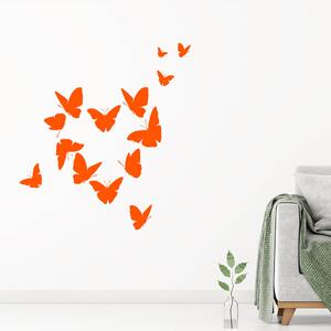Veselá Stena Samolepka na stenu Motýliky v tvare srdca Farba: černá