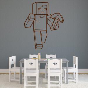 Veselá Stena Samolepka na stenu Minecraft s kušou Farba: černá