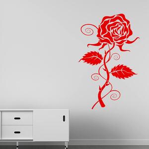 Veselá Stena Samolepka na stenu Rozkvitajúca ruža Farba: černá