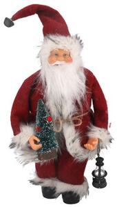 Vianočná dekorácia Santa Claus so sánkami a lyžami 30 cm