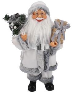Vianočná dekorácia Santa Claus biela / sivá 40 cm