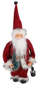 Vianočná dekorácia Santa Claus so sánkami a lyžami 30 cm
