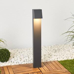 BEGA 77237K3 stojanová lampa hranatá 3.000K dole, Hliník / sivá / zinok, Hliník, Moderný, Osvetlenie príjazdovej cesty