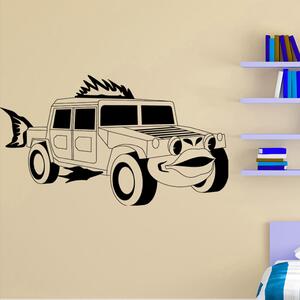 Veselá Stena Samolepka na stenu Detské autíčko Jeep Farba: černá