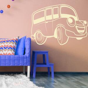 Veselá Stena Samolepka na stenu Detské zábavné autíčko Farba: černá