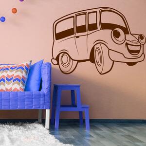 Veselá Stena Samolepka na stenu Detské zábavné autíčko Farba: černá