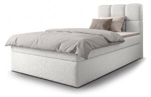 Jednolôžková boxspring posteľ s úložným priestorom Massimo 90x200 - biela