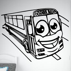 Veselá Stena Samolepka na stenu School bus Farba: černá