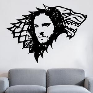 Veselá Stena Samolepka na stenu Jon Snow Hra o tróny Farba: černá