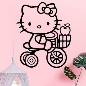 Veselá Stena Samolepka na stenu Mačička Hello Kitty Farba: černá