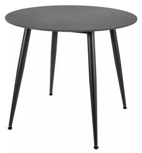 Okrúhly jedálenský stôl RION 90 cm s keramickou doskou, čierny mramor