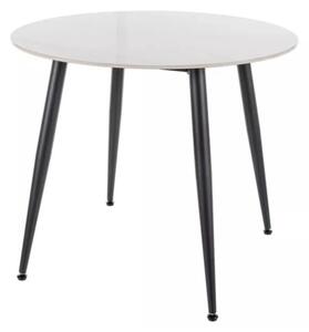 Okrúhly jedálenský stôl RION 90 cm s keramickou doskou, biely mramor