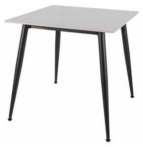 Jedálenský stôl RION 80x80 cm s keramickou doskou, biely mramor