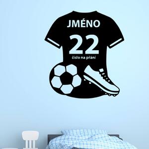 Veselá Stena Samolepka na stenu Futbalový dres Farba: černá