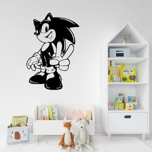 Veselá Stena Samolepka na stenu Postava Ježko Sonic Farba: černá
