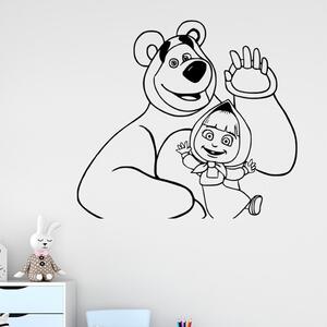 Veselá Stena Samolepka na stenu Máša a medveď Farba: černá