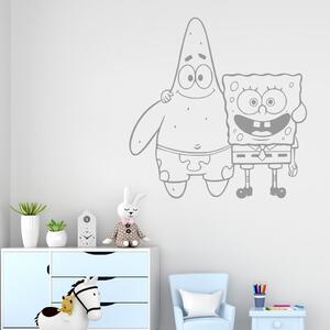 Veselá Stena Samolepka na stenu SpongeBob a Patrick Farba: černá