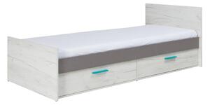 NovýNábytok.sk Jednolôžková posteľ 90 cm Rosario R16 (dub craft biely + sivá) (s úl. priestorom). Akcia -16%. Vlastná spoľahlivá doprava až k Vám domov. 1123974