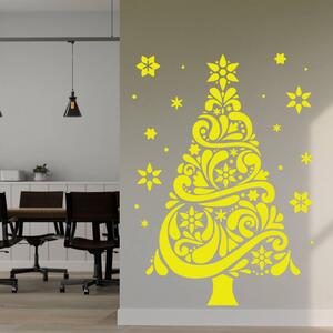Veselá Stena Samolepka na stenu Vianočný strom Farba: černá