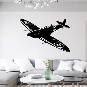 Veselá Stena Samolepka na stenu Stíhačka Supermarine Spitfire Farba: černá