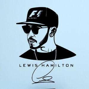 Veselá Stena Samolepka na stenu Lewis Hamilton F1 Farba: černá