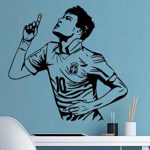 Veselá Stena Samolepka na stenu Futbalista Neymar Farba: černá