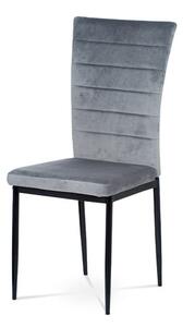 Autronic Jedálenská stolička, sivá látka zamat, kov čierny mat AC-9910 GREY4