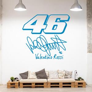 Veselá Stena Samolepka na stenu Valentino Rossi 46 Farba: černá