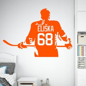 Veselá Stena Samolepka na stenu Hokejistka s menom Farba: černá