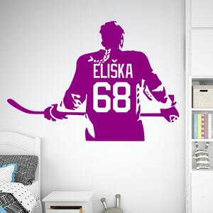 Veselá Stena Samolepka na stenu Hokejistka s menom Farba: černá