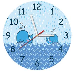 Detské hodiny Modré veľryby Rozmery: 30 x 30 cm